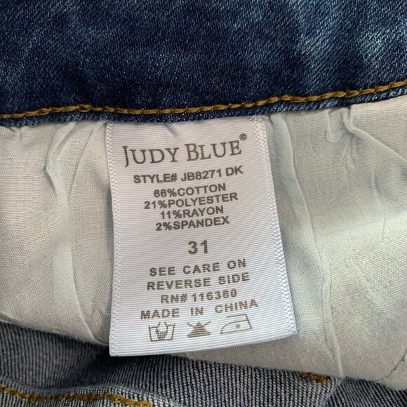 Judy Blue relaxed fit ankle lightly distressed skinny stretch denim jeans‎ pants - Picture 7 of 10